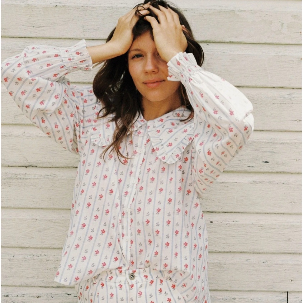 Lucia Blouse in Olivia Stripe